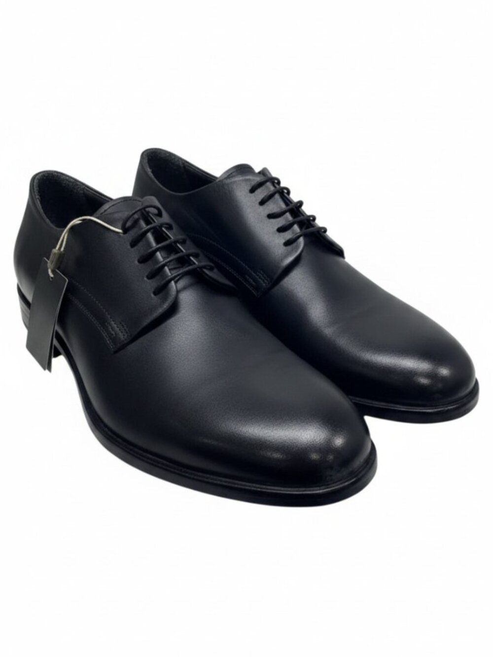 MOMA Mens Size US 9 EU 42 Black Leather Derby Dress Shoes Lace Up Round Toe